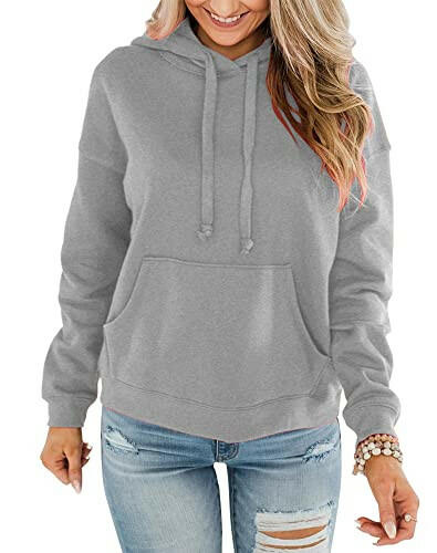 Bingerlily Women's Casual Hoodies Long Sleeve Solid Lightweight