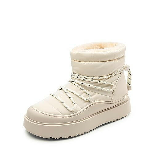 Aueoeo Platform Boots For Women Wide Ankle Boots For Women 2023 Winter New  Cotton Shoes Snow Waterproof High-Top Non-Slip Women'S Boots 