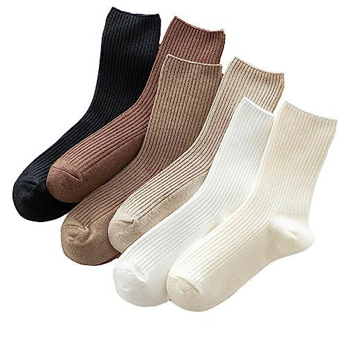 5pairs/pack Women's Simple & Pithy & Breathable & All-match Anti-slip No  Show Socks