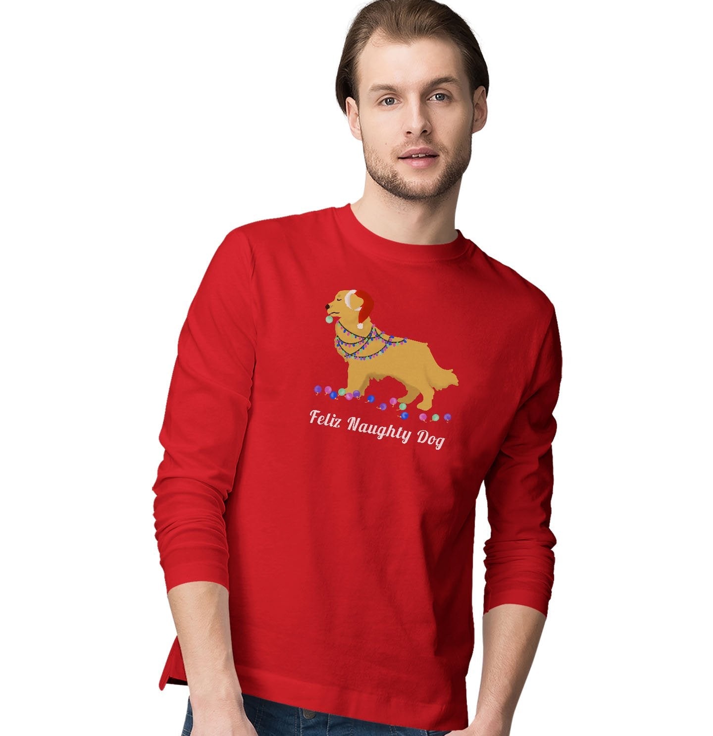 Feliz Naughty Dog Golden Retriever - Adult Unisex Long Sleeve T-Shirt –  Vote Pets
