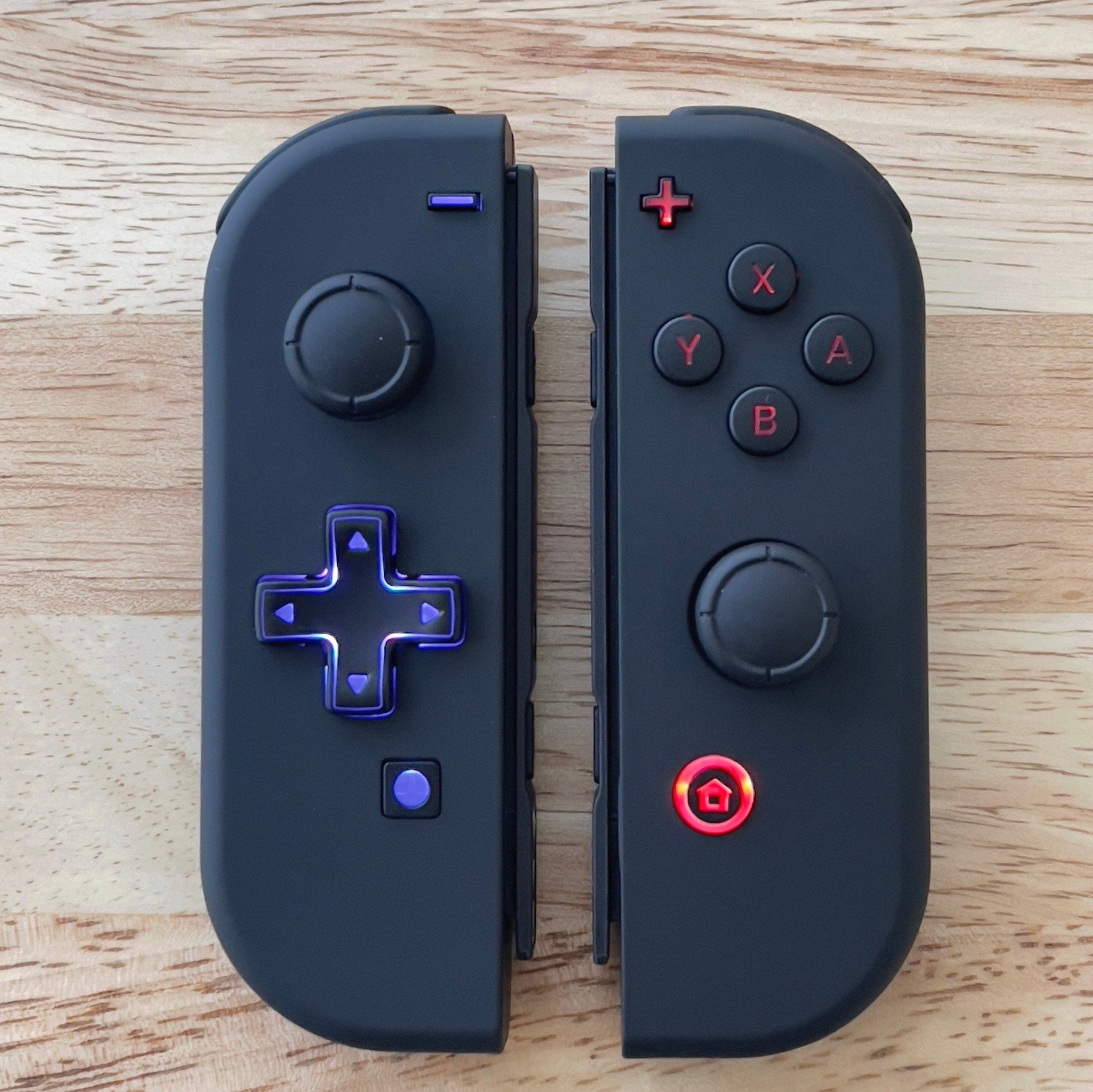 Custom Nintendo Switch Joy-Con Controllers Black LED MOD Ba –