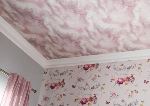 Wallpapered ceiling