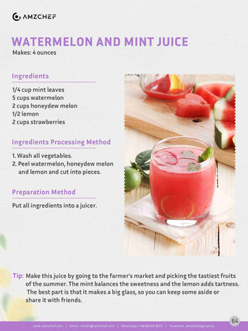 Watermelon and Mint Juice