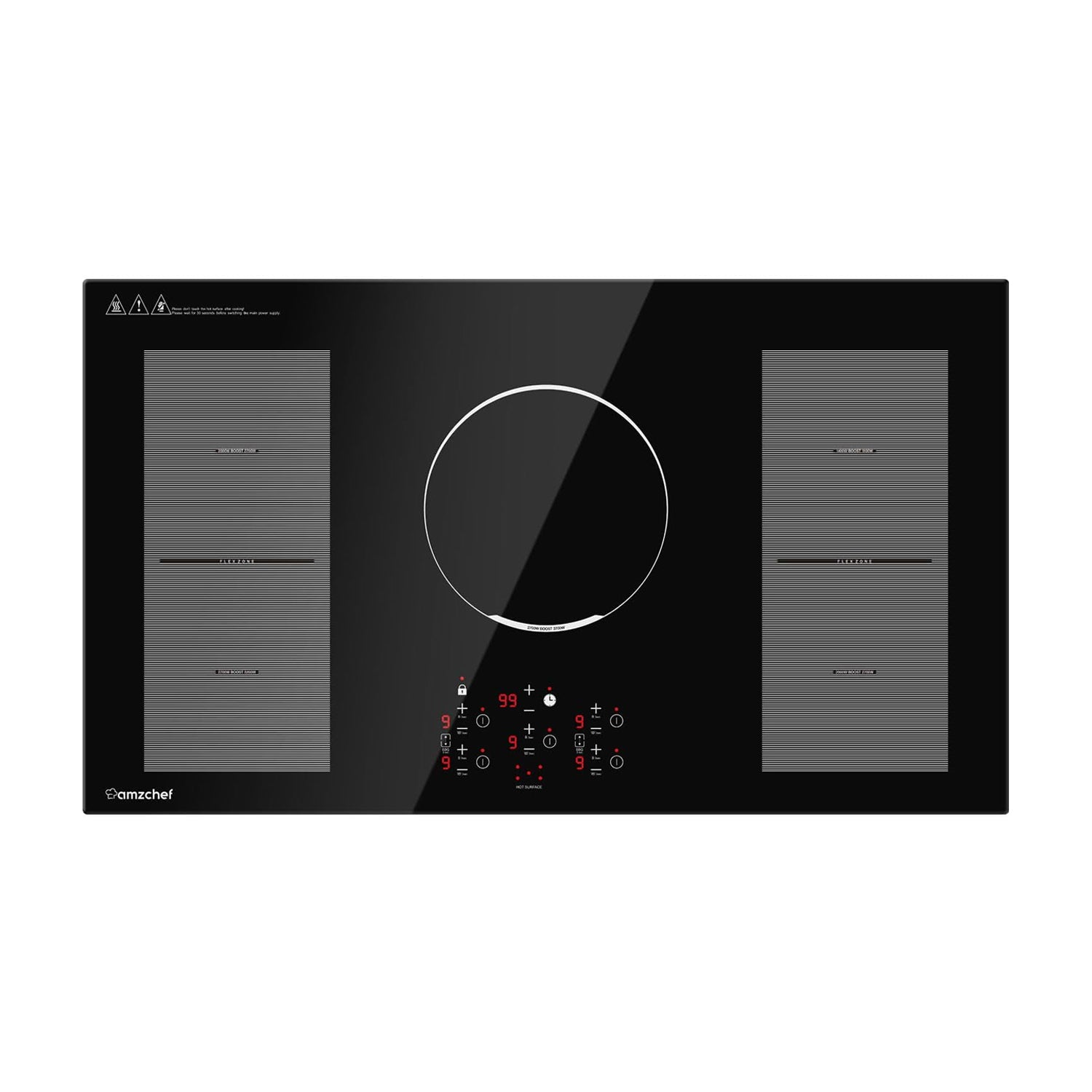 COOKTRON 1800W 120V Portable Double Burner Electric Induction Cooktop w/Knobs