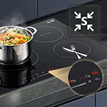 AMZCHEF Built-in Induction Stove with 5 Burners Triple and Toasting Zone