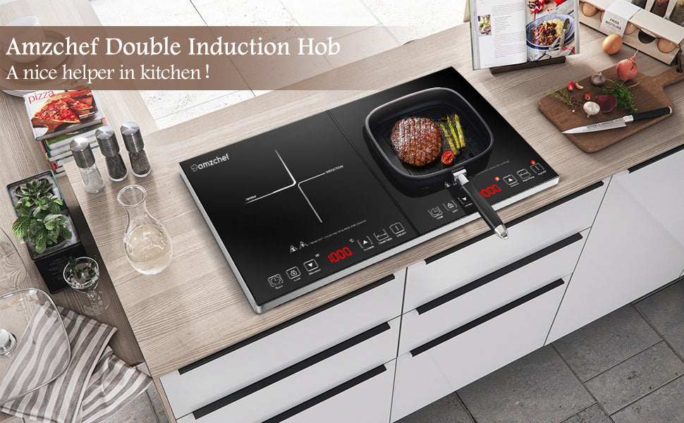AMZCHEF Induction Range 30 inch Built-In Countertop with 4 Burners