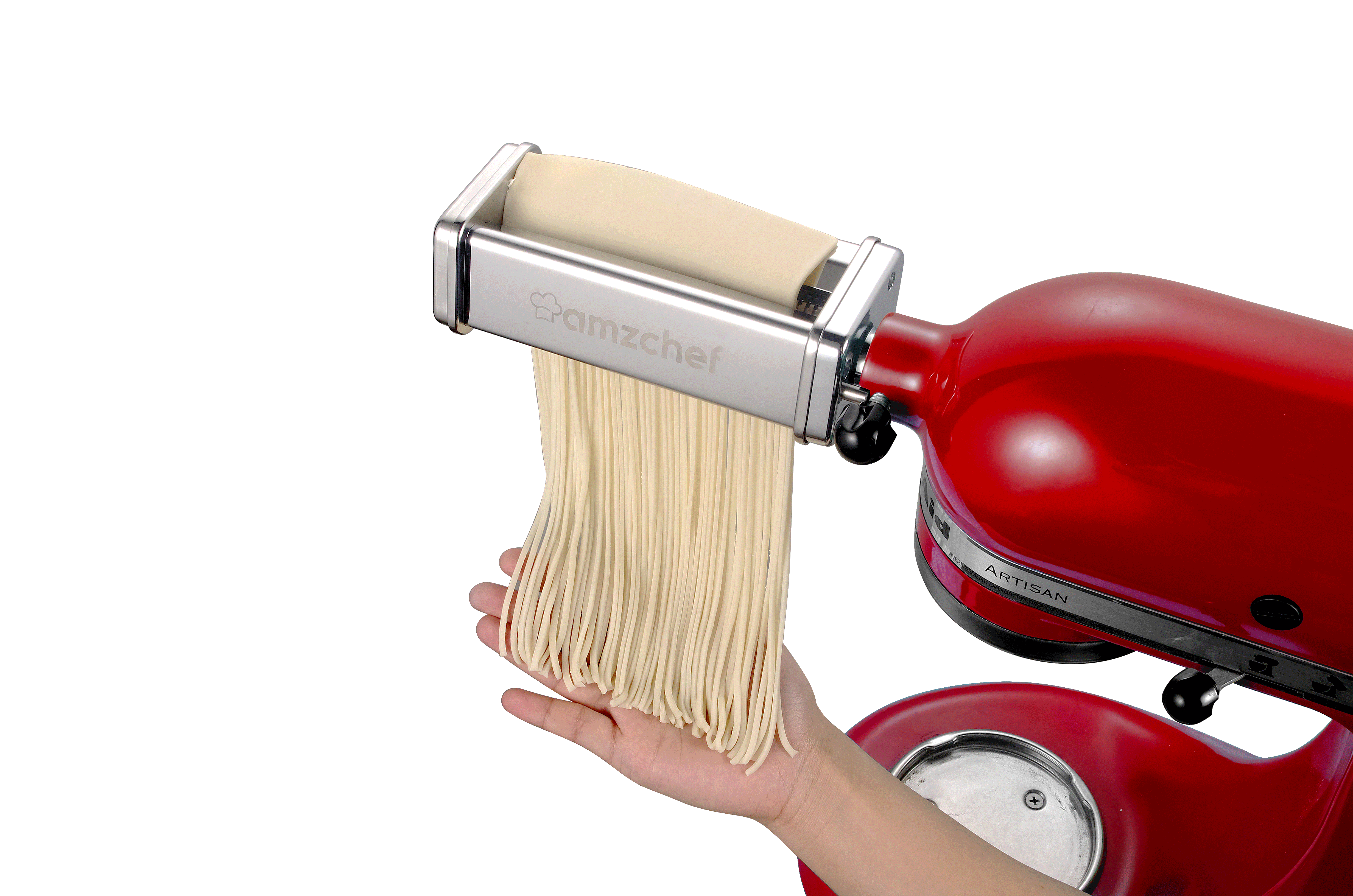 amzchef 3 in 1 Stainless Steel Pasta Roller and Cutter Attachment