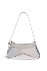 Structured Shoulder Bag in Liquid Silver