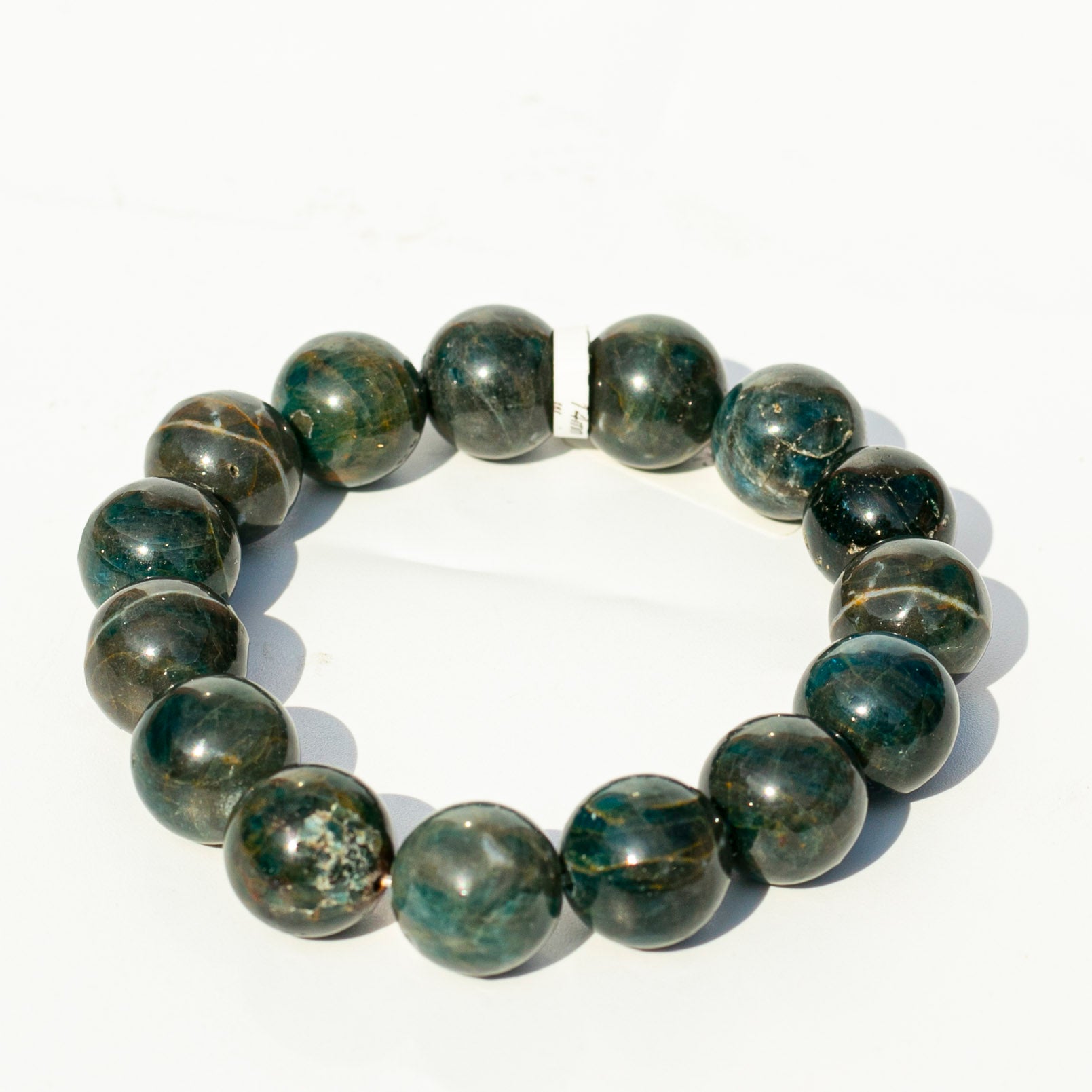 Azurite And Malachite Stone Bracelet - Elastic Band For Sale - FossilEra.com