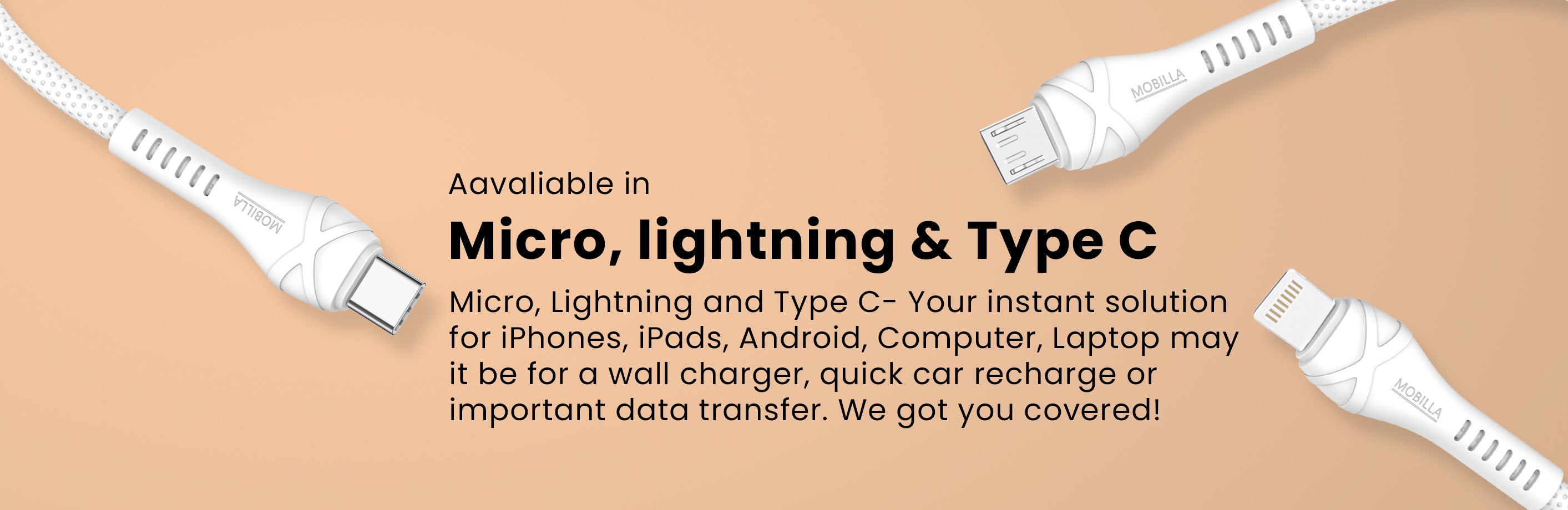 Type C, Lightning, Micro