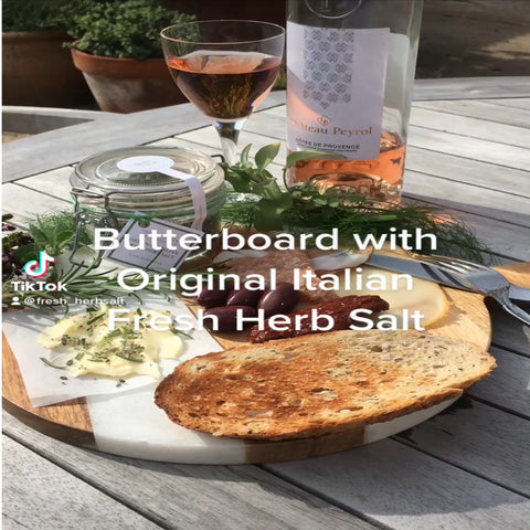 butterboard with fresh herb sea salt seasonings