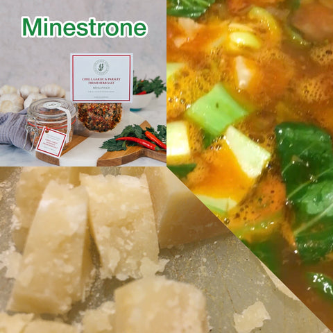 minestrone soup recipe with chilli garlic & parsley fresh herb sea salt seasoning