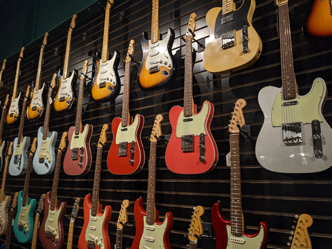 Fender Custom Shop Wall at Dave's Guitar Shop Milwaukee