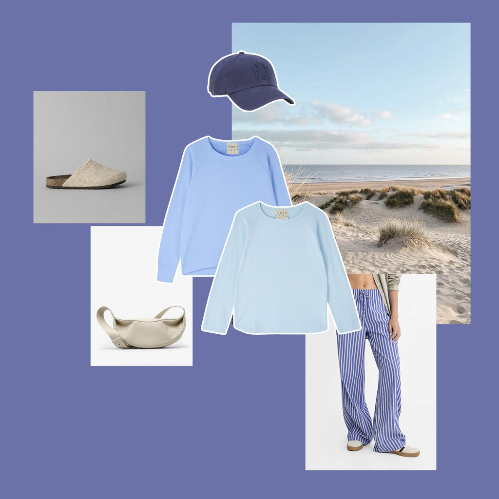 Blue outfit spring style inspiration featuring Jumpoer 1234 Jersey t-shirt and Jumper paired with other nice items from brands we love