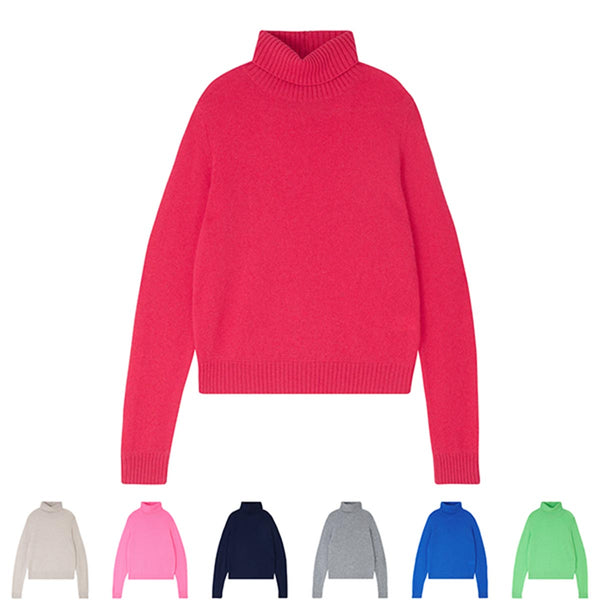 roll neck cashmere jumper in 7 colours