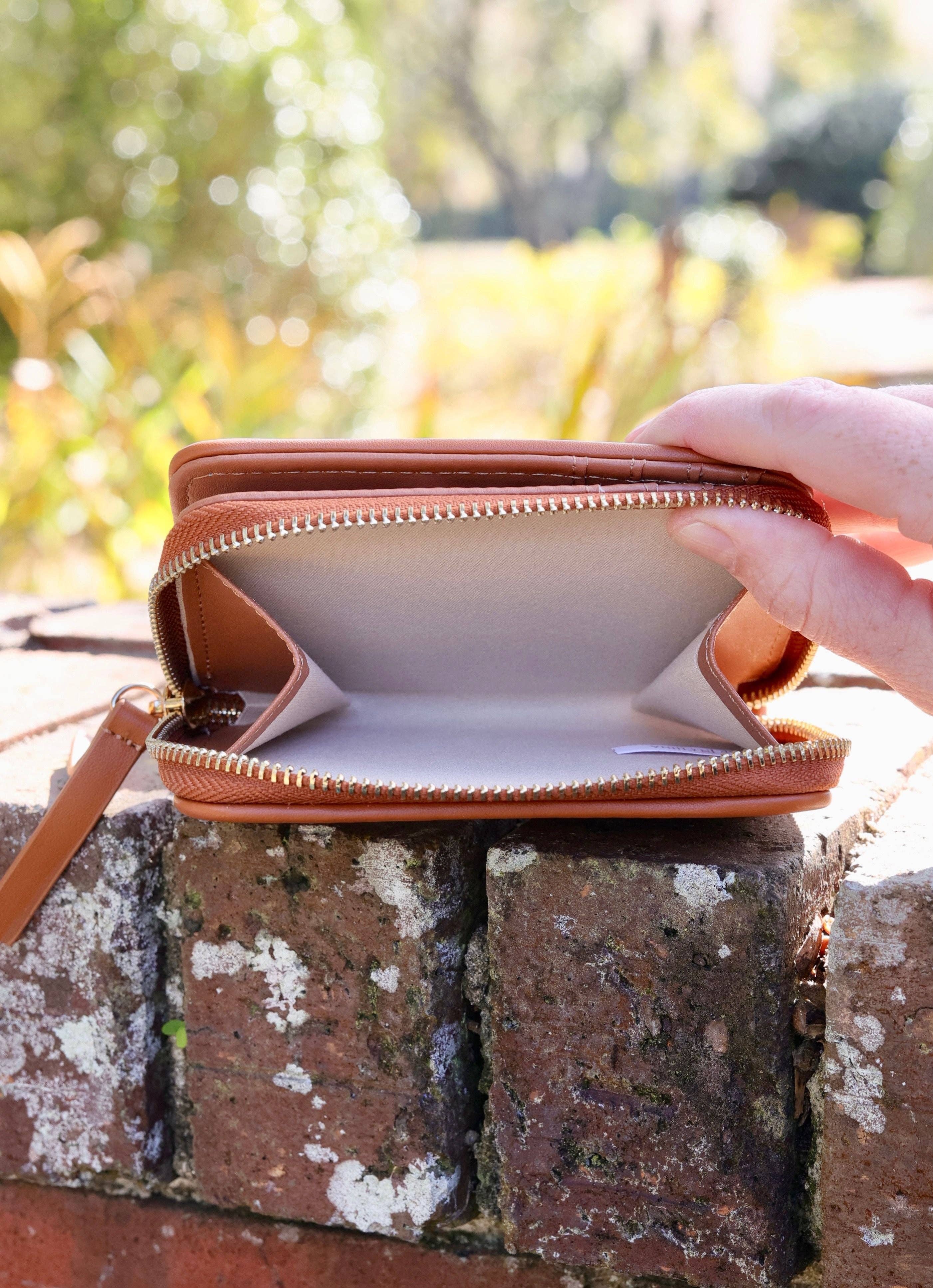 Nadine Zippered Wallet - Camel