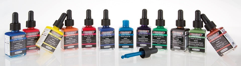 Schmincke Aerocolor Acrylic Inks, Set of 9 Mixing Colors – St