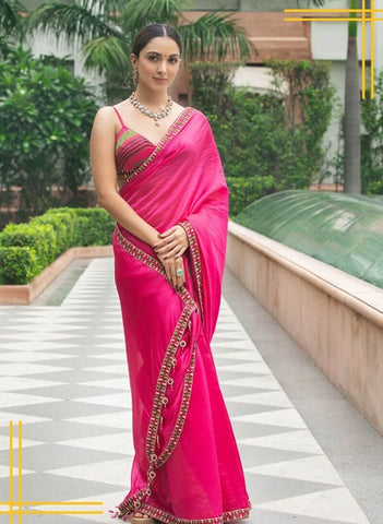 Kiara Advani Pink Saree A Closer Look