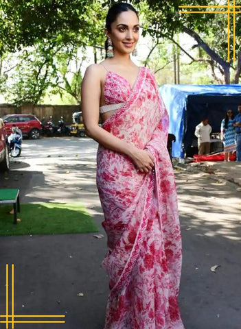 Kiara Advani Pink Saree Timeless Classic