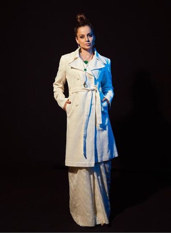 Saree with Trench Coat