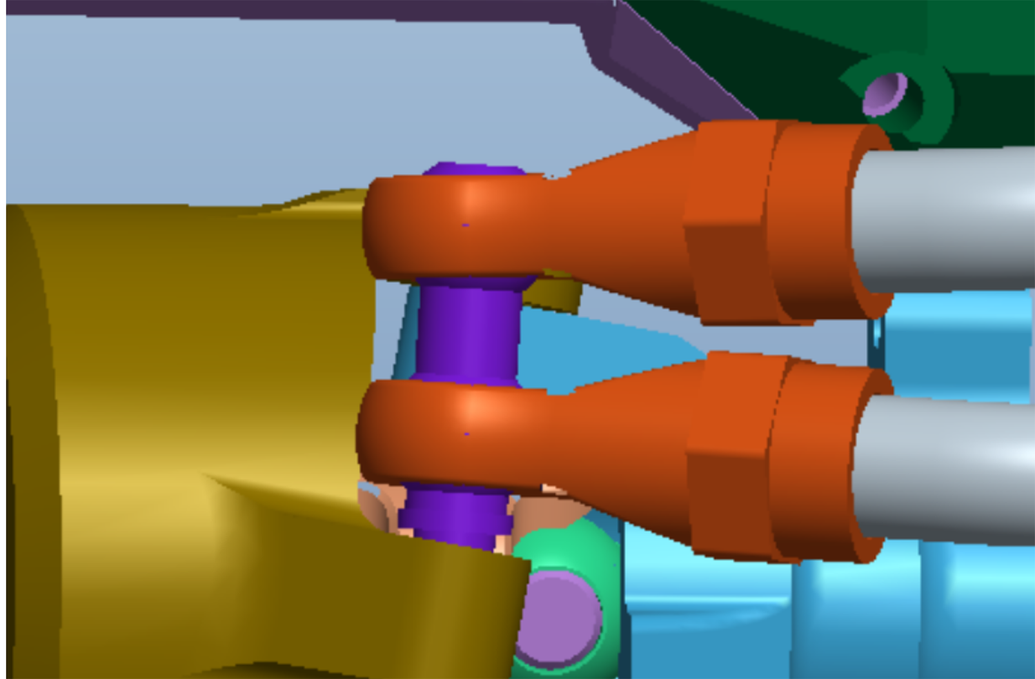 3D installation drawing of Isokinetic 3-Section CVD Front and Rear Axles