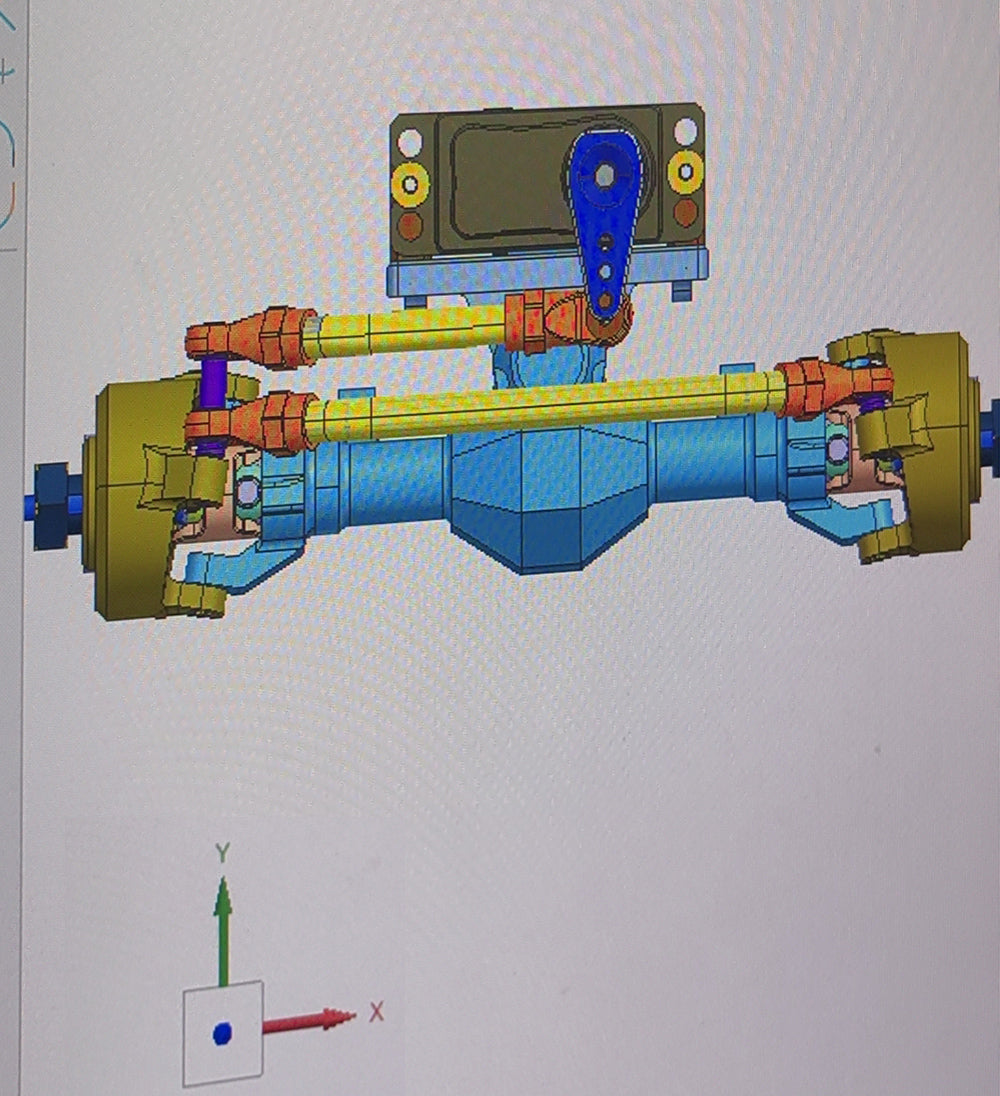 3D installation drawing of Isokinetic 3-Section CVD Front and Rear Axles