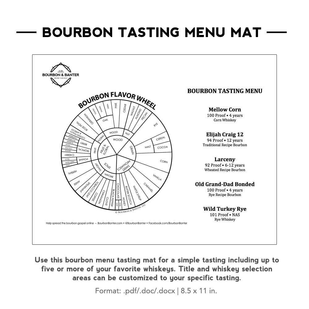 Free Printable Bourbon Tasting Mat