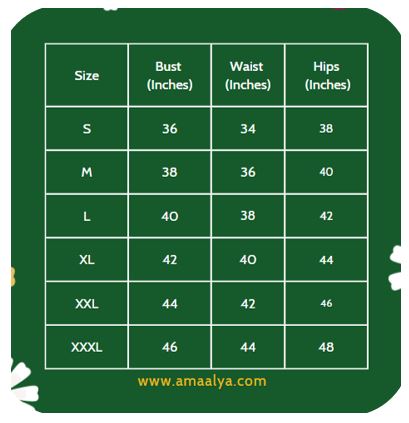 Size Chart Amaalya