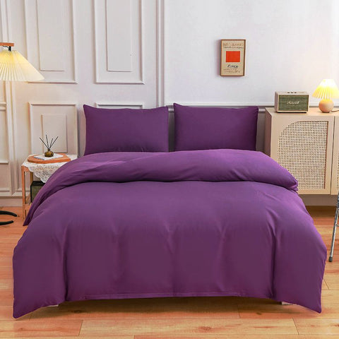 Housse de couette polycoton violet