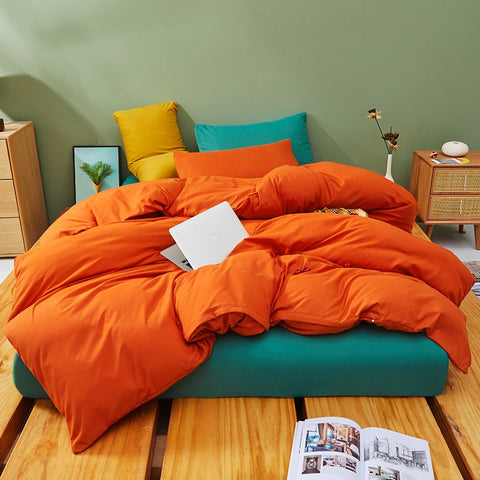 Housse de couette unie orange