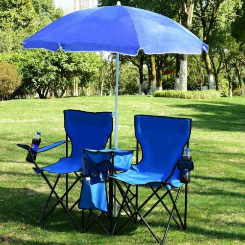 double outdoor chair with umbrella