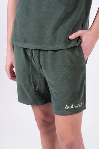 Hunter Green Coast To Coast 5" Terry Cloth Short By Brooklyn Cloth