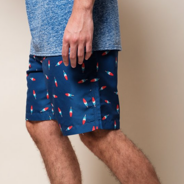Men's navy Popsicle swim shorts by Brooklyn Cloth