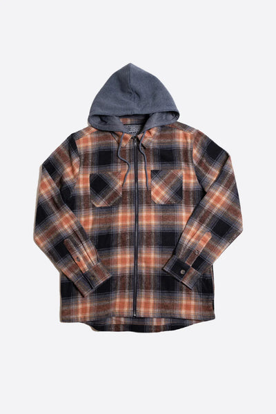 Flannel Hooded Zip Jacket