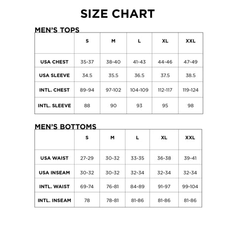 Men's Sizing Information