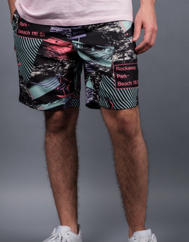 Abstract Beach Swim Trunks 