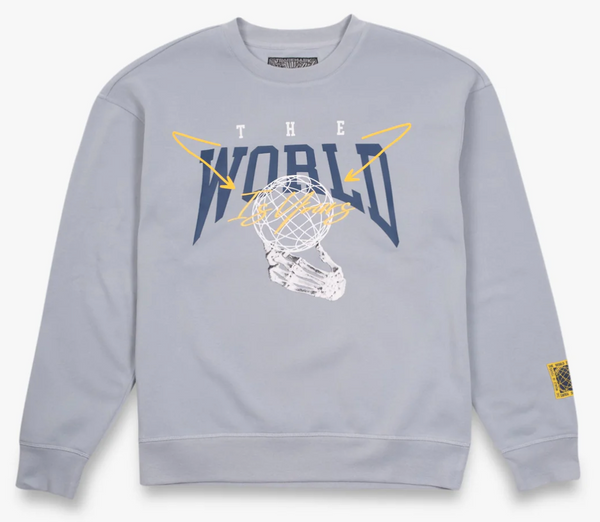 Grey Sweatshirt with "The World" print