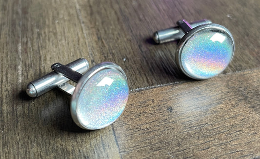 Linear Holographic Stainless Steel Adjustable Rings –