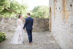 Silver Flora Backless Bridal Gown