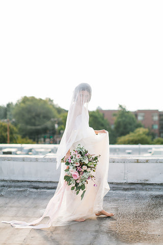 'Genevieve' Silk Tulle  Cathedral Veil