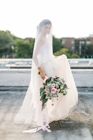'Genevieve' Silk Tulle  Cathedral Veil