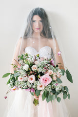 'Poppy' Flower Dotted Tulle Veil