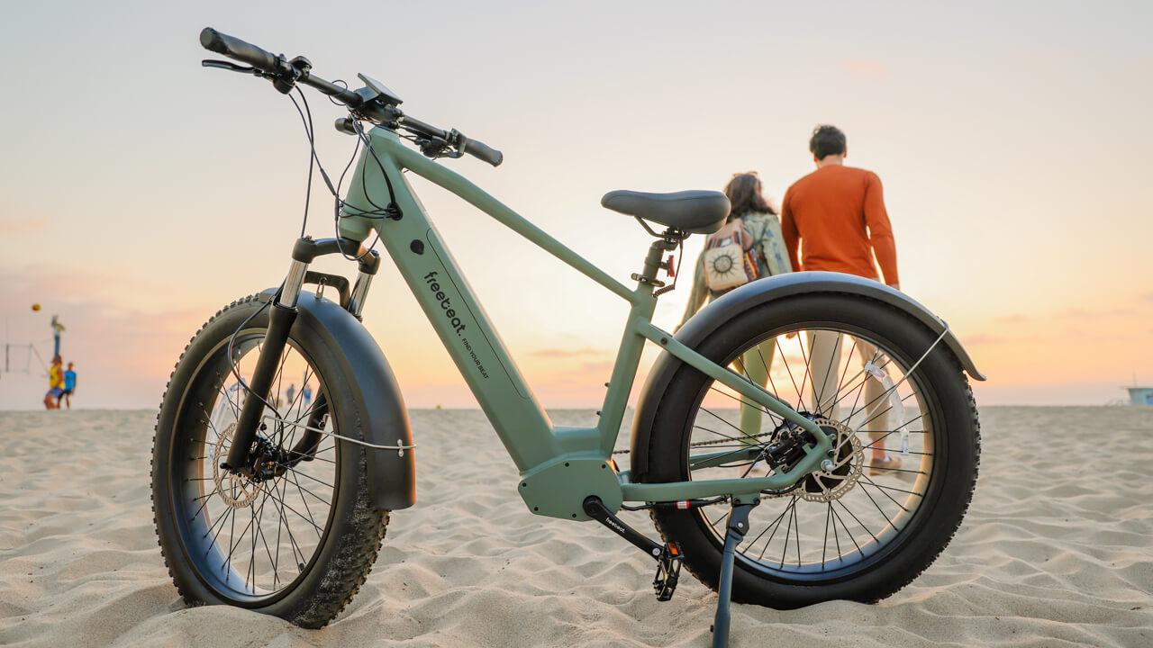 electric bike fat tires on beach
