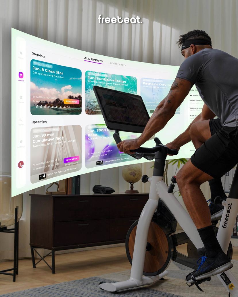 freebeat exercise bike with a large screen