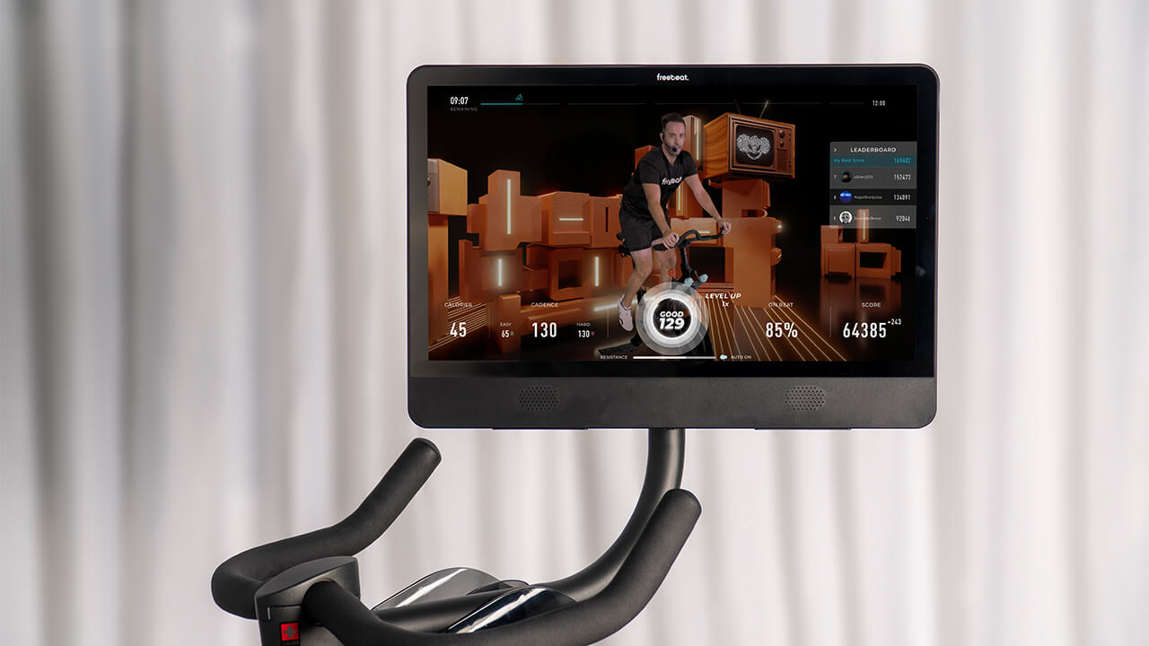 indoor cycling bike with the LCD screen