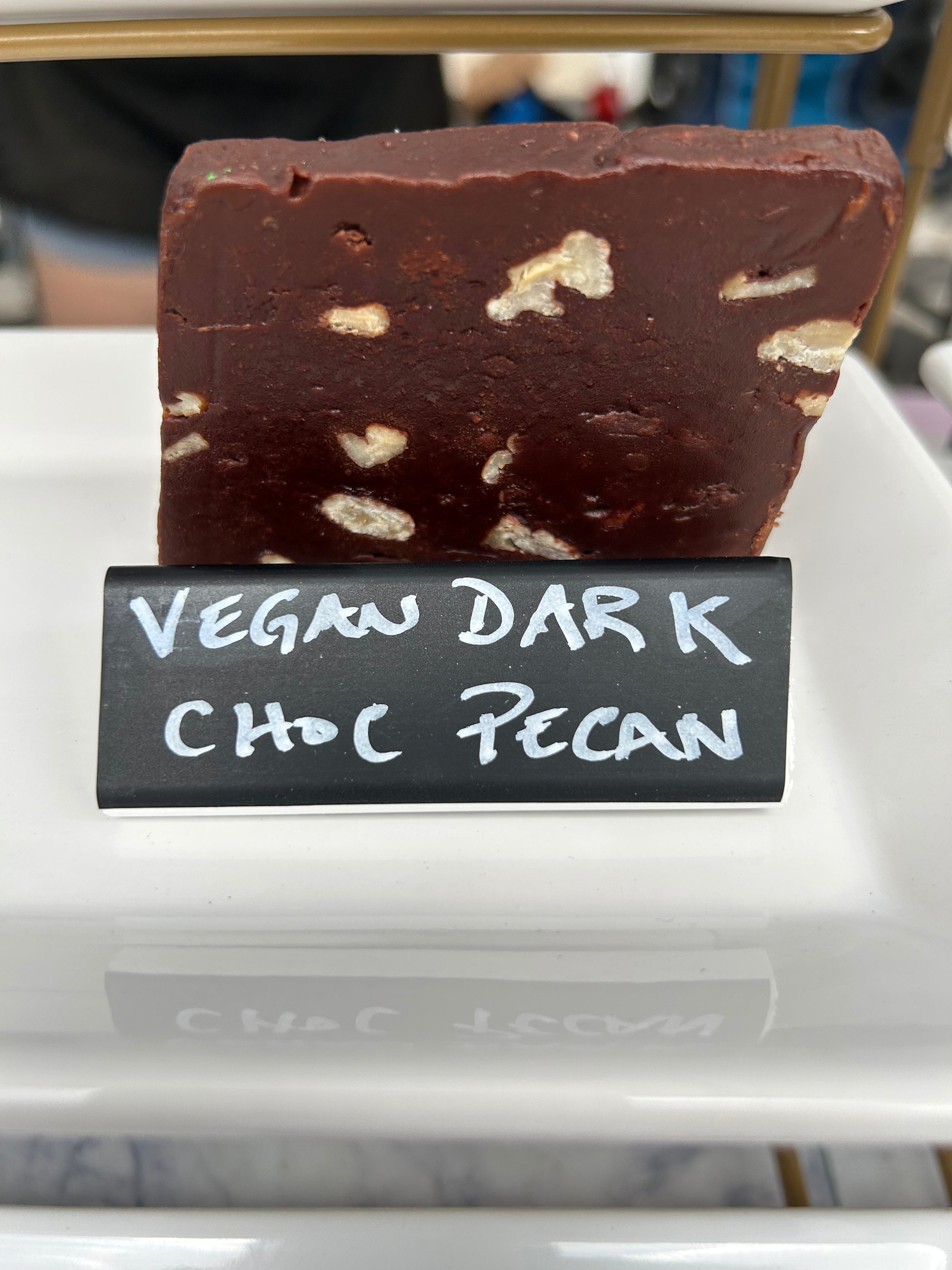 Vegan Dark Chocolate Pecan Fudge