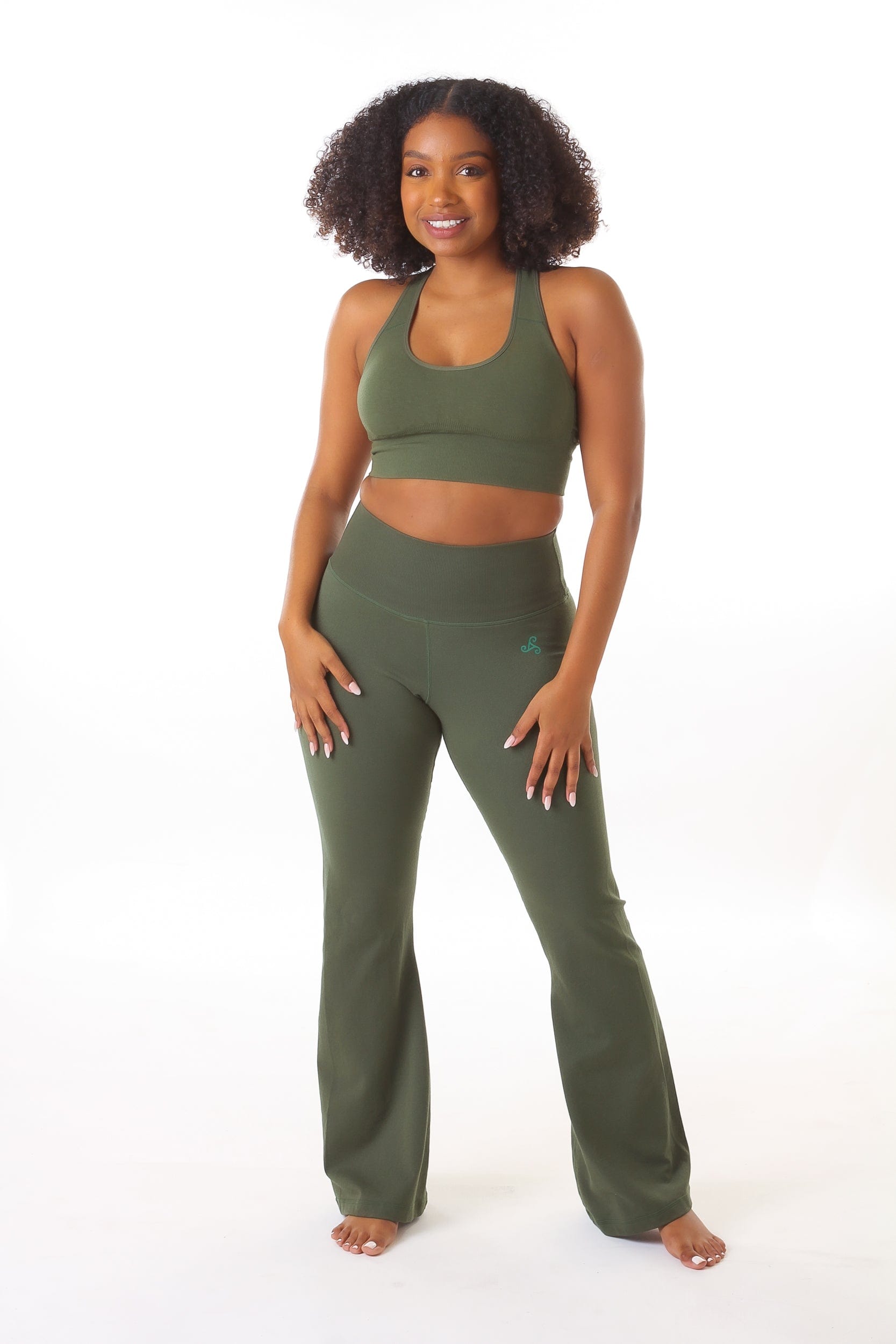 Estelle Fitted Flare  - Green Apple Active