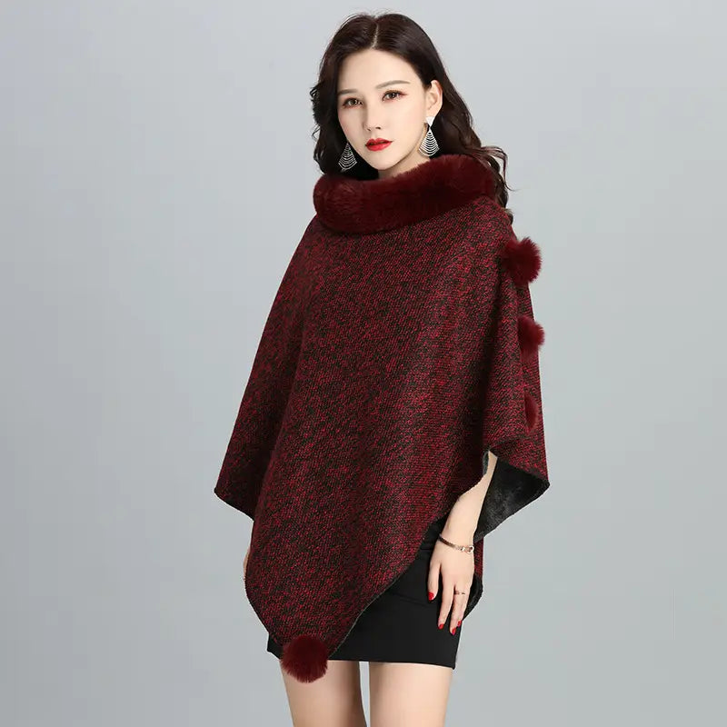 Lovemi - Fashion Faux Fur Jacket Women Shawl Scarf