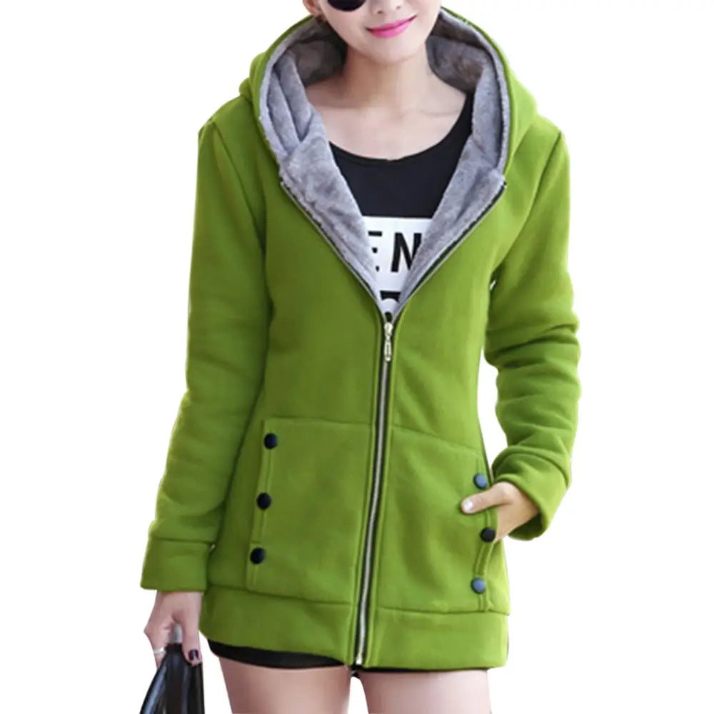 Lovemi - Thick Warm Cardigan Sweater Hooded Jacket