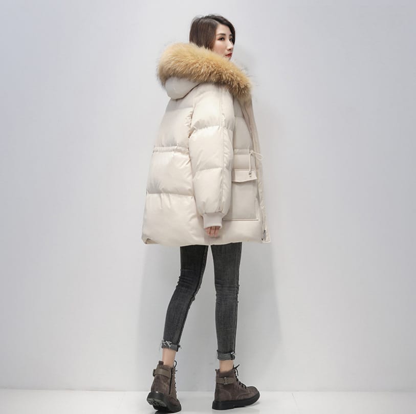 Lovemi – Damen-Jacke mit lockerer Wattierung, verdickt, brotgepolstert